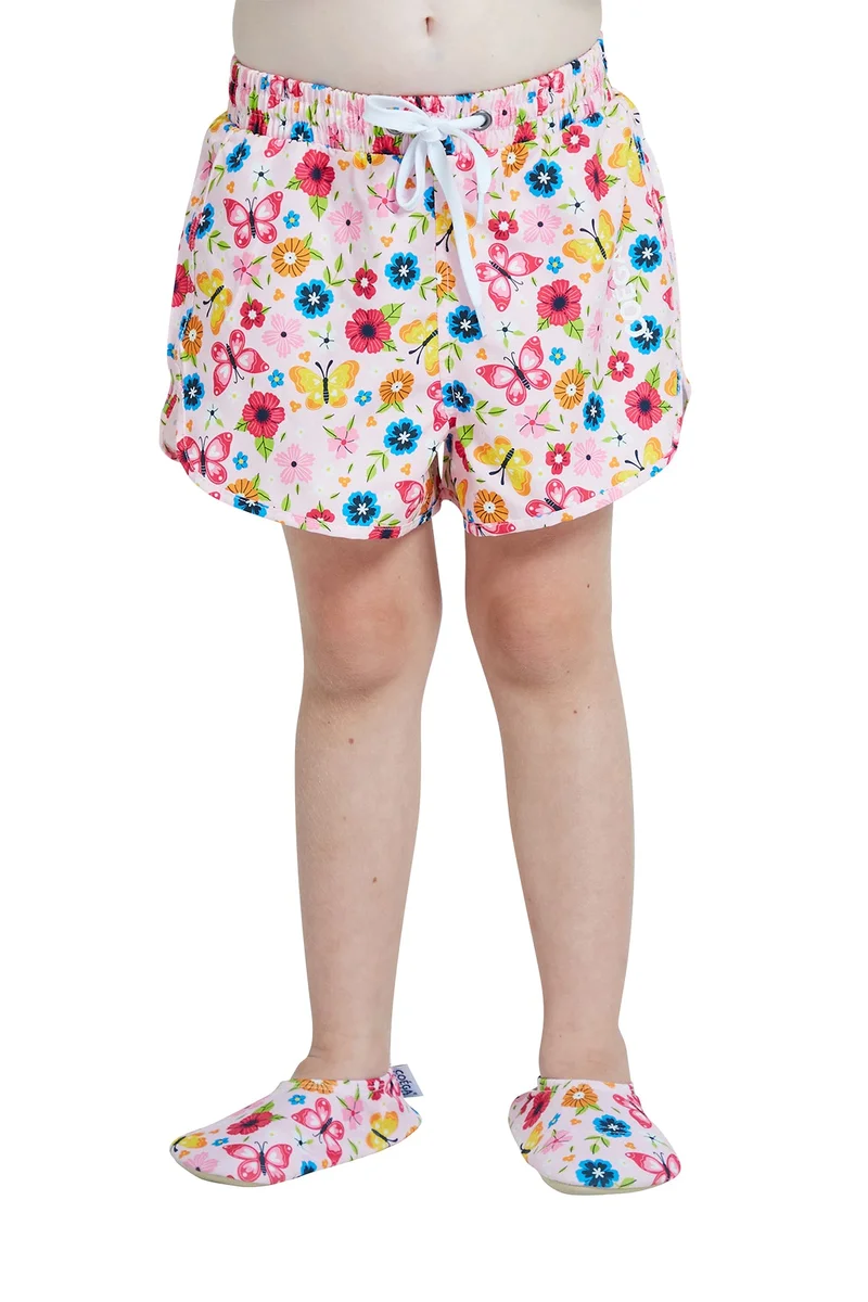 COEGA  Girls Kids Boardshorts - Pink Rosey Flowers